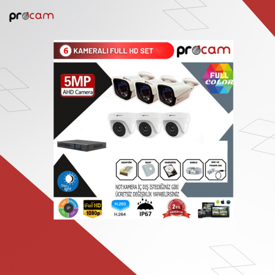6'lı 5 Mp Kamera Seti